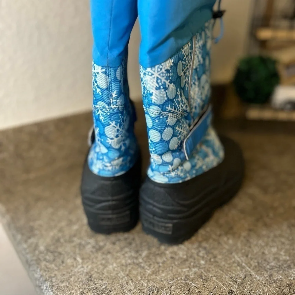LL Bean Northwoods Snow Boots Youth SZ 3 Blue Insulated Removable Liner